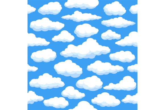 Download Fluffy Clouds Seamless Pattern. Cartoon - Pattern Collection