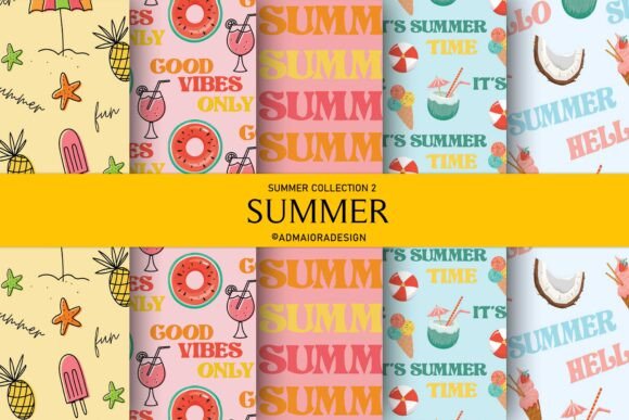 Download Summer Seamless Background Bundle - Summer Collection