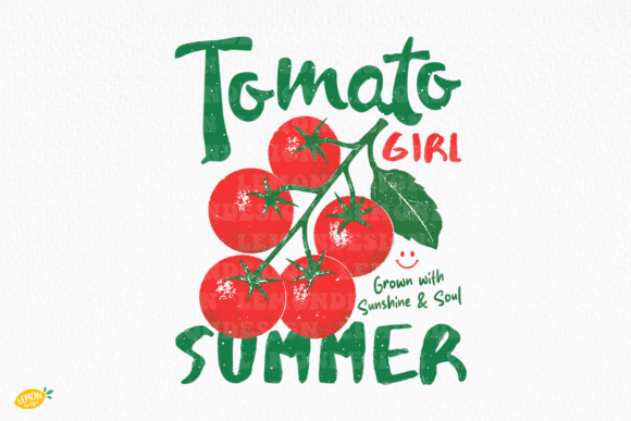 Download Tomato Girl Summer PNG Retro Fruit Quote - Summer Collection