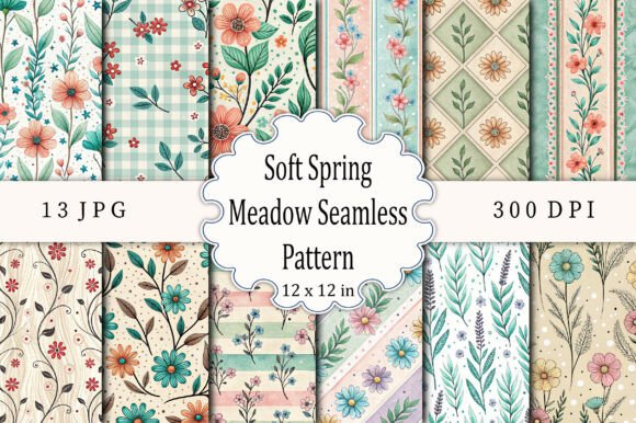 Download Soft Spring Meadow Seamless Pattern - Pattern Collection