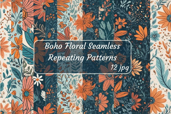 Download Boho Floral Seamless Repeating Patterns - Pattern Collection