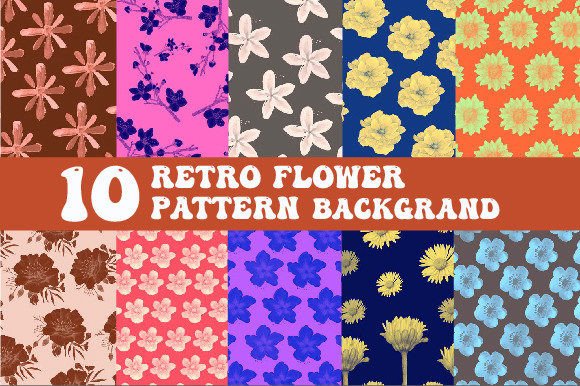 Download Retro Flower Pattern Background Vol.2 - Pattern Collection