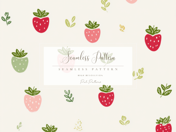 Download Cute Strawberry Seamless Pattern PNG with Background - Pattern Collection
