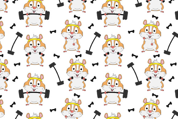 Download Cute Hamster Cartoon Sport Pattern - Pattern Collection