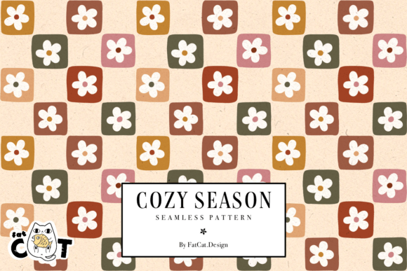 Download Cozy Season Retro Flower Pattern - Pattern Collection