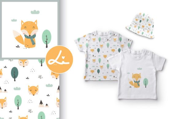 Download Cute Pattern with Fox and Forest - Pattern Collection