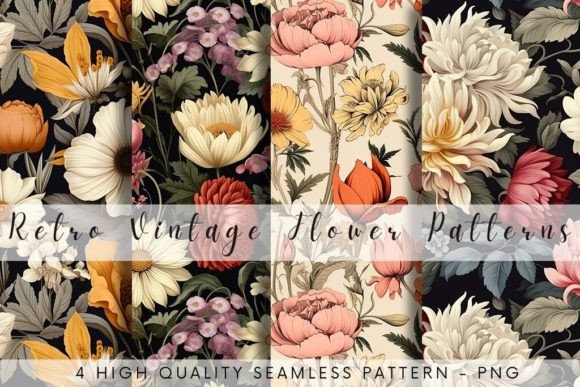 Download Vintage Retro Flower Pattern Sublimation - Pattern Collection