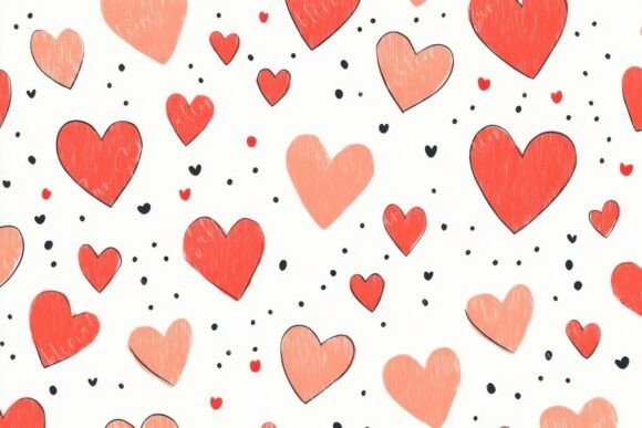 Download A Playful Pattern of Colorful Hearts - Pattern Collection