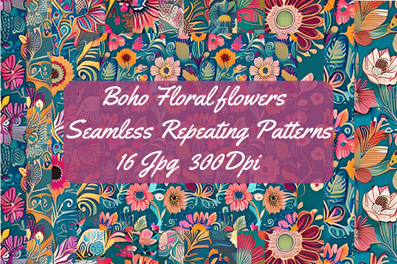 Download Boho Floral Seamless Repeating Patterns - Pattern Collection