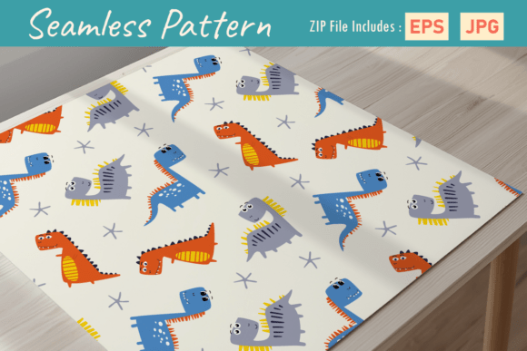 Download Cute Dinosaur Seamless Kids Pattern - Pattern Collection