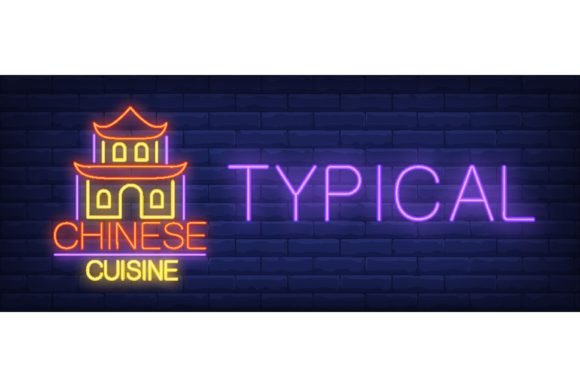 Download Typical Chinese Cuisine Neon Sign. Tradi - Premium Resources