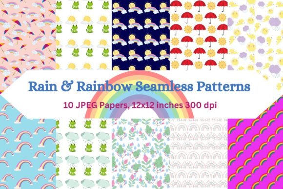 Download Dreamy Rain and Rainbow Patterns - Pattern Collection