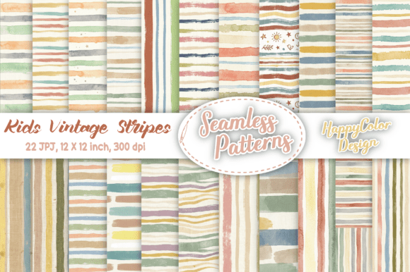 Download Kids Vintage Stripes Seamless Patterns - Pattern Collection