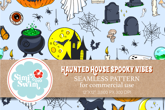 Download Haunted House Spooky Vibes Pattern - Pattern Collection