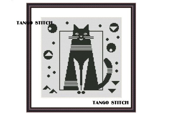 Download Abstract Black Cat Cross Stitch Pattern - Pattern Collection