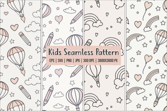 Download Cute Seamless Kids Pattern Bundle - Pattern Collection