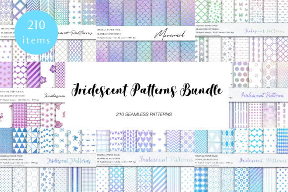 Download Iridescent Rainbow Patterns Bundle - Pattern Collection