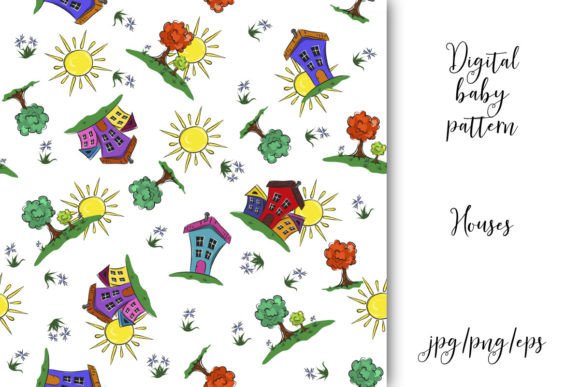 Download Seamless Patterns, Houses, Vector - Pattern Collection