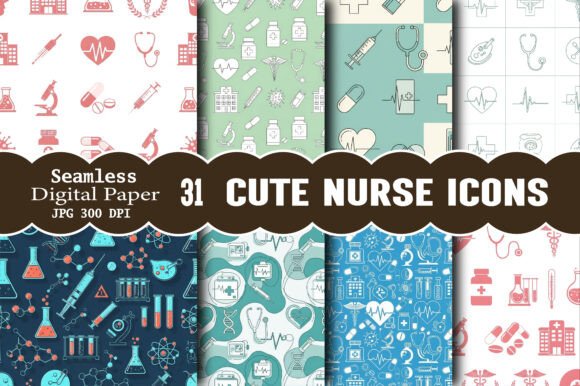 Download Cute Nurse Icons Pattern - Pattern Collection