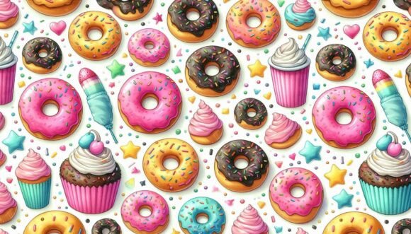 Download Donut Sprinkle Playful Pattern - Pattern Collection