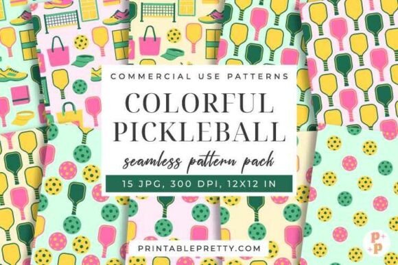 Download Preppy Pickleball Seamless Patterns - Pattern Collection