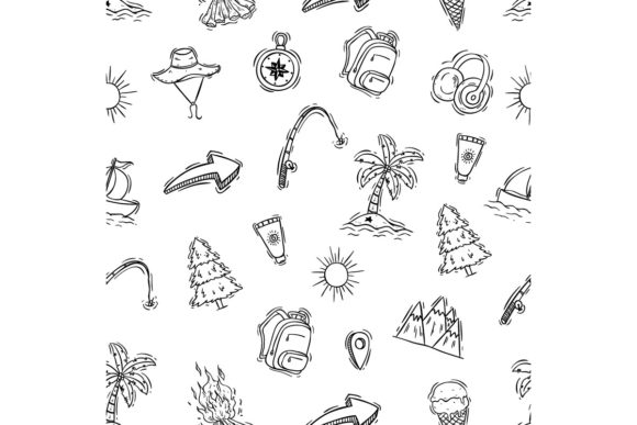 Download Cute Travel Icons Seamless Pattern - Pattern Collection
