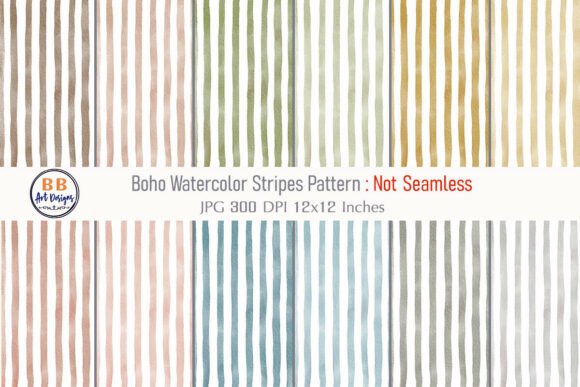 Download Boho Watercolor Stripes Pattern Paper - Pattern Collection