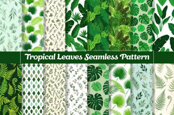 Download Tropical Green Leaves Seamless Pattern - Pattern Collection