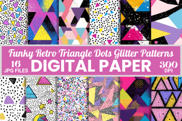 Download Retro Triangle Bold Dots Glitter Pattern - Pattern Collection