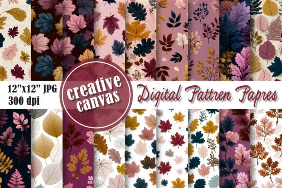 Download Autumn Leaves Seamless Pattern Bundle - Pattern Collection