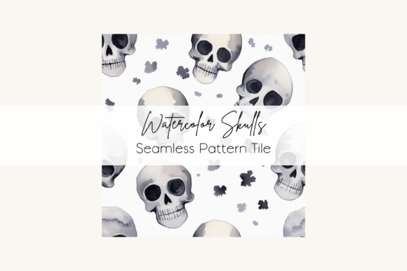 Download Watercolor Skull Seamless Pattern Tile - Pattern Collection