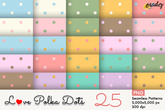 Download Love Polka Dots Patterns Set - Pattern Collection