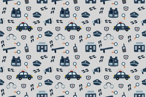 Download Cute Police Icons Seamless Pattern - Pattern Collection
