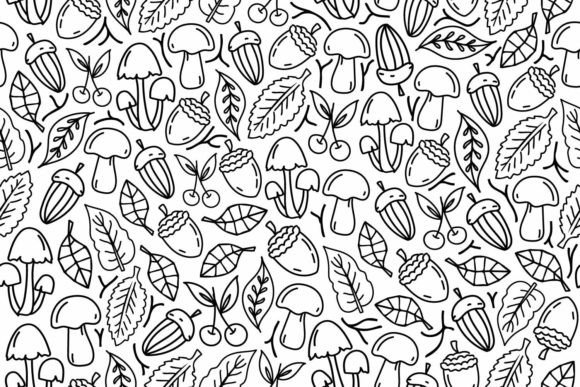 Download Autumn Line Art Seamless Pattern - Pattern Collection