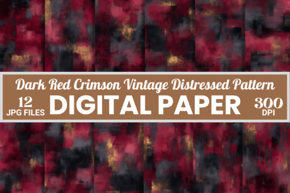 Download Red Crimson Vintage Distressed Patterns - Pattern Collection
