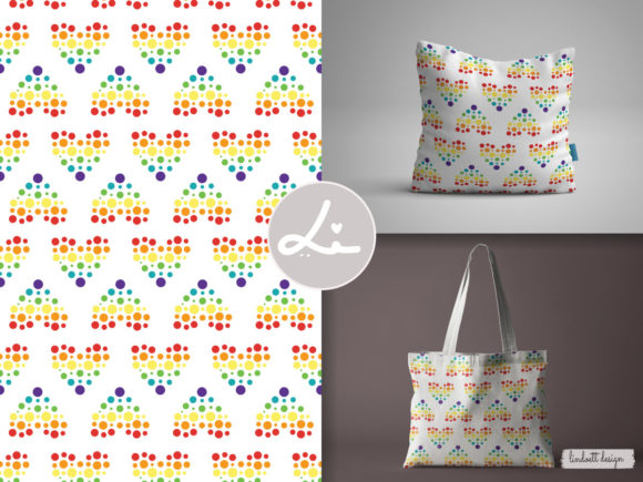 Download Seamless Pattern Hearts Colorful Dots - Pattern Collection
