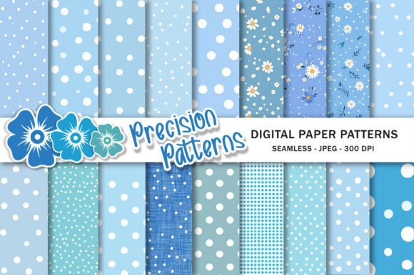 Download Blue Polka Dot Digital Seamless Patterns - Pattern Collection