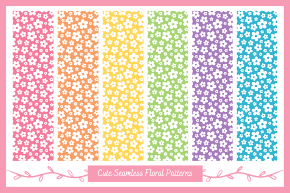 Download Cute Floral Pattern with Rainbow Colors - Pattern Collection