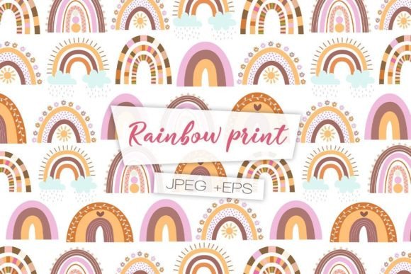 Download Rainbow Boho Pattern. Digital Paper - Pattern Collection
