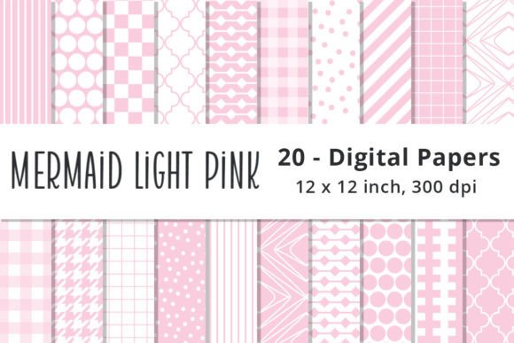 Download Mermaid Light Pink Digital Pattern Paper - Pattern Collection