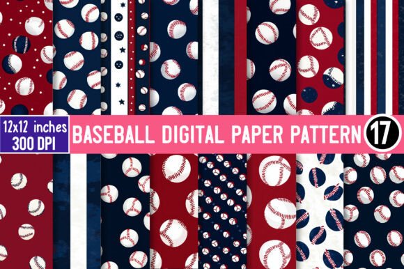 Download Baseball Digital Paper Pattern - Pattern Collection