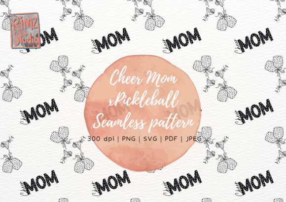 Download Cheer Mom X Pickleball Seamless Pattern - Pattern Collection