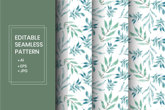 Download Watercolor Leaves Seamless Pattern Set - Pattern Collection