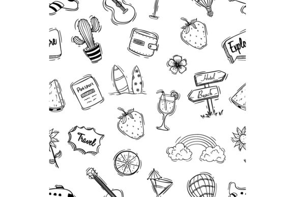 Download Cute Summer Icons Seamless Pattern - Pattern Collection
