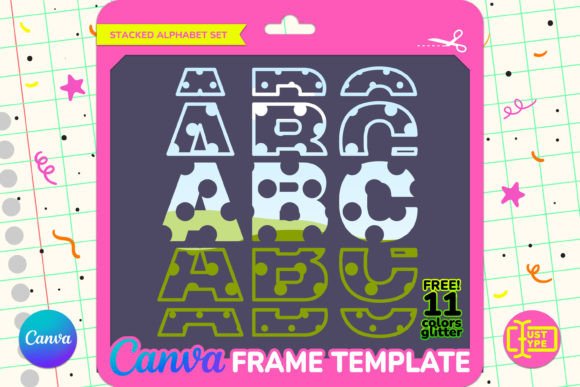 Download Polka Pattern Stacked Alphabet Canva - Pattern Collection