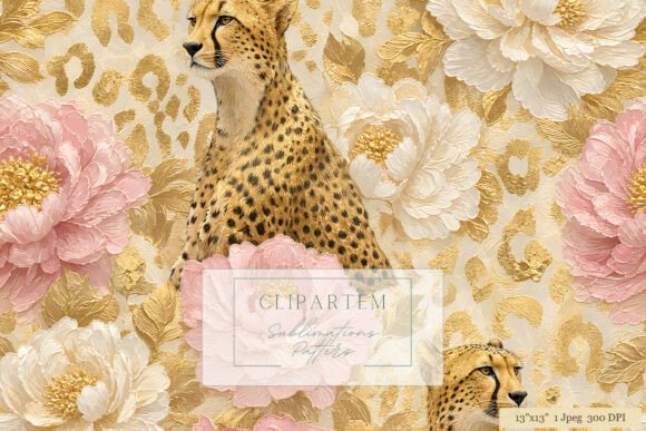 Download Gold Cheetah Floral Sublimation Pattern - Pattern Collection