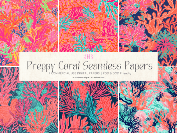 Download Preppy Coral Seamless Repeating Patterns - Pattern Collection