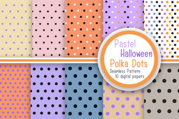 Download Pastel Halloween Polka Dots Pattern - Pattern Collection