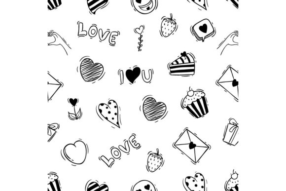 Download Cute Valentine Icons Seamless Pattern - Pattern Collection