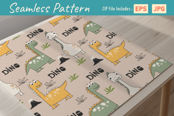 Download Cute Dino Seamless Kids Pattern - Pattern Collection